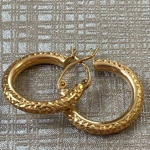 Diamond cut 10k yellow gold earrings